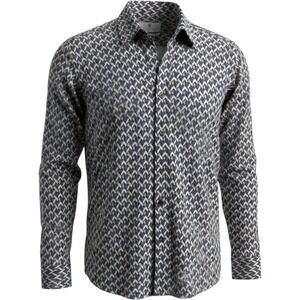 Father Sons Stretch Slim Fit Long Sleeve Button Up Top Mens XXL Geometric Purple